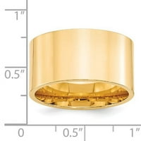 standardna težina žutog zlata 14k, ravni vjenčani prsten udobnog prianjanja, Veličina 10. FLC120