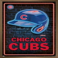 Chicago Cubs - neonska kaciga zidna plakata, 14.725 22.375 uokviren