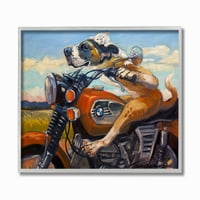 Stupell IndustriesDog i mačka na crvenom motociklističkom putovanju slikajući zidne umjetnosti tai otisaka