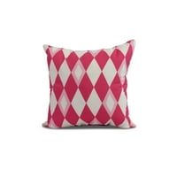 Vanjski jastuk, 16 16 Harlekin s geometrijskim printom, ružičasta Fuschia