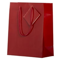 Papirnate sjajne poklon vrećice, 4, Crvena, 3 pakiranja, Srednja