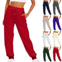 Široke sportske hlače Ženske Joggers za trčanje visokog struka joga hlače za žene dnevne hlače s džepovima jesenska Odjeća Odjeća