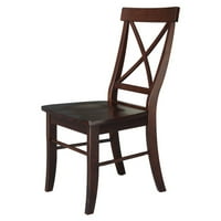 Blagovaonske stolice s naslonom u obliku inča i sjedalom od punog drveta-set od 2