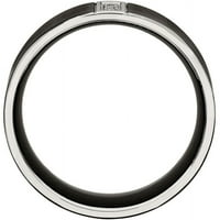 Mat crni prsten od nehrđajućeg čelika od tri inča