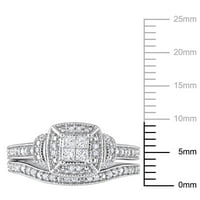 Vjenčani set od srebra Princess u obliku dijamanta u obliku dijamanta u obliku dijamanta u obliku dijamanta u obliku dijamanta u