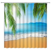 Ljetni pejzaži zavjese za tuširanje valovi na Plaži kokosova palma 3-inčni ispis Vodootporan dekor kupaonice kućna kupka set zavjesa