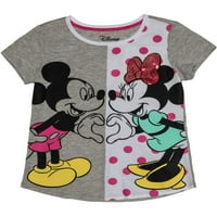 Majica s uzorkom Minnie Mouse i Mickie Mouse s šljokicama