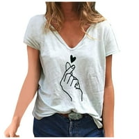 Ženska Casual modna ljetna majica s izrezom i printom u obliku slova U, majice kratkih rukava, Majice za vježbanje za žene