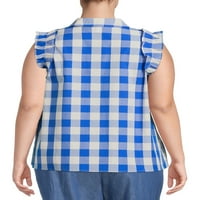 Nabavite prednju košulju za ruffle za žensku veličinu Plus veličine