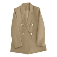 Ženski ležerni sakoi radne jakne plus size sako s prednjim gumbom s dugim rukavima jesenski kaputi s džepovima