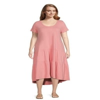 Terra & Sky Women's Plus veličine slojena pletena maxi haljina