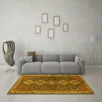 Tradicionalni perzijski tepisi za sobe okruglog presjeka žute boje, 3' Okrugli