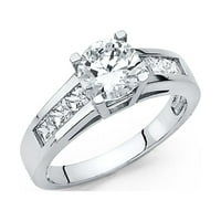 Zaručnički prsten od bijelog zlata 14k & pojačalo; naglasak