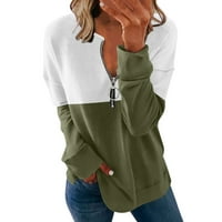 Ženska Casual majica s dugim rukavima s patentnim zatvaračem, široki pulover, Crop Top majica za djevojčice