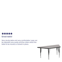 Radni stol od laminata od 22,5 95 trapezoidno sive boje s kratkim nogama podesivim po visini