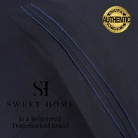 Sweet Home Collection Series Spone limovi - Extra mekani set Deep Pocket Microfiber - mornarica, kraljica