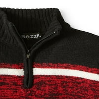 Sezzit Boys Wide Stripe Quarter Zip Veličina džempera dugih rukava 4-18