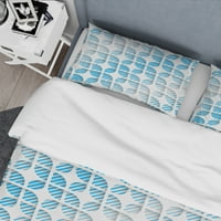 DesignArt '3d White and Blue Pattern II' Moderni pokrivač u sredini stoljeća