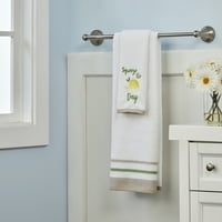Set pamučnih ručnika za kupanje i ruke od limuna, bijeli