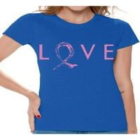Majice s natpisom neugodni stilovi, majice s natpisom ljubav, majice s informacijama o raku dojke za žene, majica s ružičastom vrpcom,