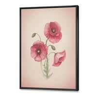 Dizajnirati 'Poppy retro cvijeće' Vintage uokvireno platno zidno umjetnički tisak