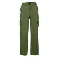 Teretne hlače za muškarce, ljetne hlače, Casual kombinezoni, ravne Muške hlače s više džepova, vojska zelena, uh
