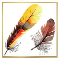DesignArt 'Šareno Boho Art Feathers IV' Boemijski i eklektični uokvireni platno zidni umjetnički ispis
