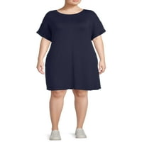 Terra & Sky Women's Plus size majica manžetna haljina