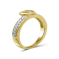 Jewelersclub Dijamantni prstenovi za žene - Nakit za bijeli dijamantni prsten - dva tona srebrne trake za žene - prsten od Jewelersclub