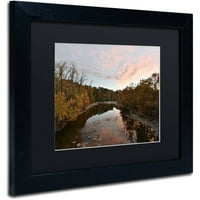 Zaštitni znak likovna umjetnost Rocky River jesenski zalazak sunca Canvas Art by Kurt Shaffer, Black Matte, crni okvir