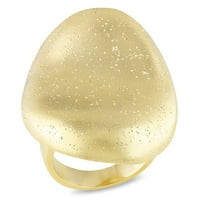 Miabella ženski zlatni prsten s mat i pjenušava završnica od 18kt žutog zlata pozlaćenog mesinga mat kupola