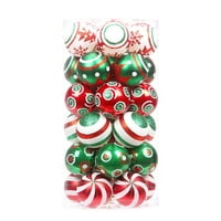 Set privjesaka za božićno drvce kontrastna shema boja tematska slika svjetlucava neraskidiva kugla nakit ukras za zabavu