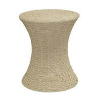 Ručno izrađeni predmeti za kućanstvo u obliku pješčanog sata, pleteno papirnato uže, pletena stolica, bočni stolić, siva