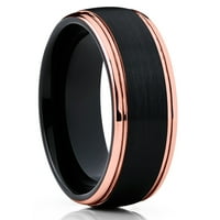 Zaručnički prsten od ružičastog zlata, crni prsten od volframa, prsten od volframovog karbida, vjenčani prsten, Jedinstveni Prsten