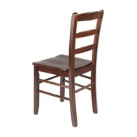 Atraktivne drvene stolice s naslonom za ljestve od 2 komada, ukras od oraha