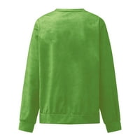 Ženske majice s okruglim vratom, prevelika majica s dugim rukavima, Plus veličina Zima-Jesen, osnovni vrhovi, bluza od mente zelene