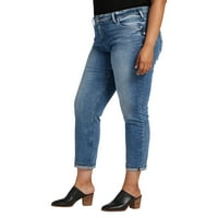 Silver Jeans Co. Plus veličine Beau visoke vitke traperice za noge veličine 12-24