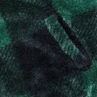 Casual kaput za žene - gornja odjeća s ovratnikom, elegantna topla jakna na kopčanje, karirani kaput dugih rukava, zeleni;