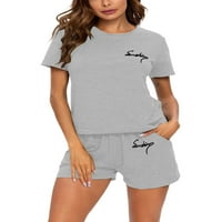 Jedinstvene ponude ženske posade za vrat noćna odjeća s kratkim hlačama sa dnevnim odjećom pidžama setovi za spavanje