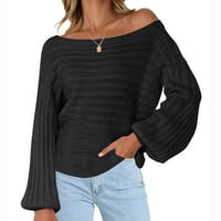 ;/ Novi modni ženski džemper od jesenskog i zimskog pulovera s okruglim vratom, crni, veličina;
