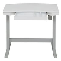 Električna podesiva visina stola s stanicom za punjenje, brušena bijela boja