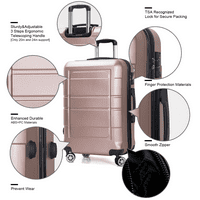 Skup tvrdog prtljaga, s TSA zaključavanjem i 20 24 28 prtljage, ružičasto zlato