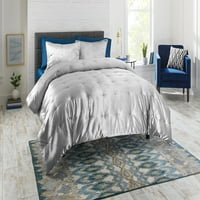 Bolji domovi i vrtovi 3-komadića Velvet Pintuck Comforter set, puna kraljica, plava