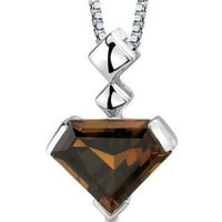 6. CT Special Cut Brown Smoky Quartz privjesak ogrlica u srebrom sterlinga, 18