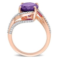 Donje prsten Miabella s afričkim ametist ovalnog rez T. G. W. u karatima i dragulj T. W. u karatima od ružičastog zlata 14 karata