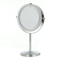 Moderno okruglo toaletno ogledalo s LED osvjetljenjem, krom