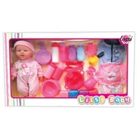 Lissi Baby Lutka s dodacima i dodatnim odijelima - sjedalo, predmeti za hranjenje, igračke, pilule i odjeće