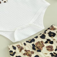 Dječja odjeća za djevojčice Leopard kombinezon dugih rukava lepršave hlače odijelo s trakom za glavu odjeća za bebe