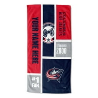 Columbus Blue Jackets NHL ColorBlock Personalizirani ručnik za plažu, 30 60