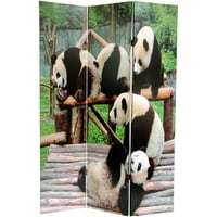 Orijentalni namještaj, Panda visoka stopa, dvostrana pregrada za sobu, fotografija pande tiskana na platnu, ploča